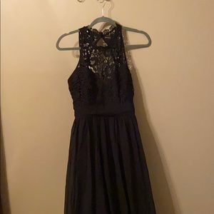 Black lace bridesmaid dress by Maniju